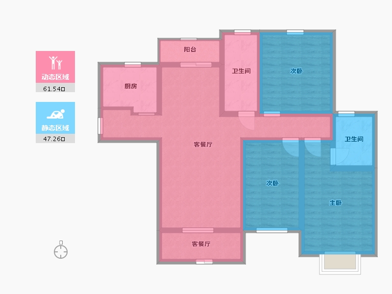 河南省-安阳市-紫御华府-95.57-户型库-动静分区