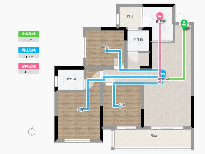 四川省-成都市-凤凰1号栖云湖-83.53-户型库-动静线