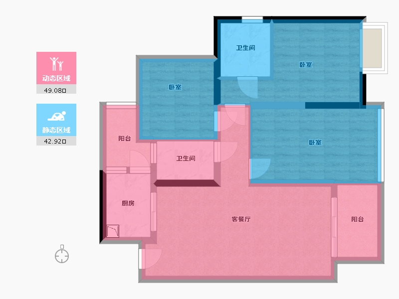 四川省-成都市-百悦城国际社区-81.42-户型库-动静分区