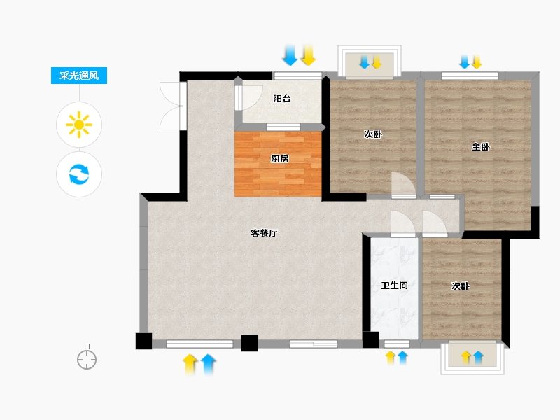 贵州省-贵阳市-亨特山屿湖-87.02-户型库-采光通风