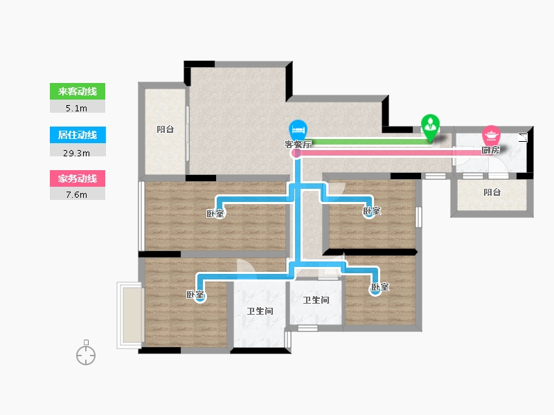 四川省-成都市-百悦城国际社区-107.02-户型库-动静线