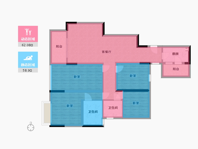 四川省-成都市-百悦城国际社区-107.02-户型库-动静分区