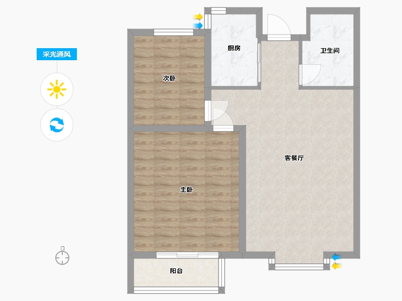 河北省-保定市-泽龙阳光国际-73.45-户型库-采光通风