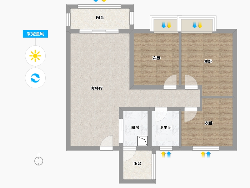 陕西省-渭南市-海兴国际-74.11-户型库-采光通风