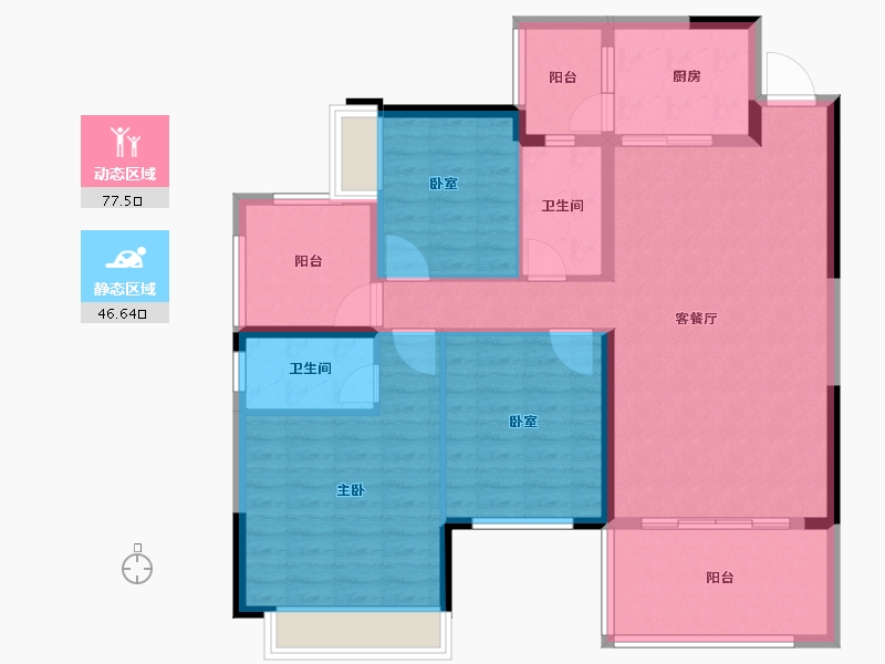 贵州省-黔南布依族苗族自治州-都匀麒龙华府-112.04-户型库-动静分区