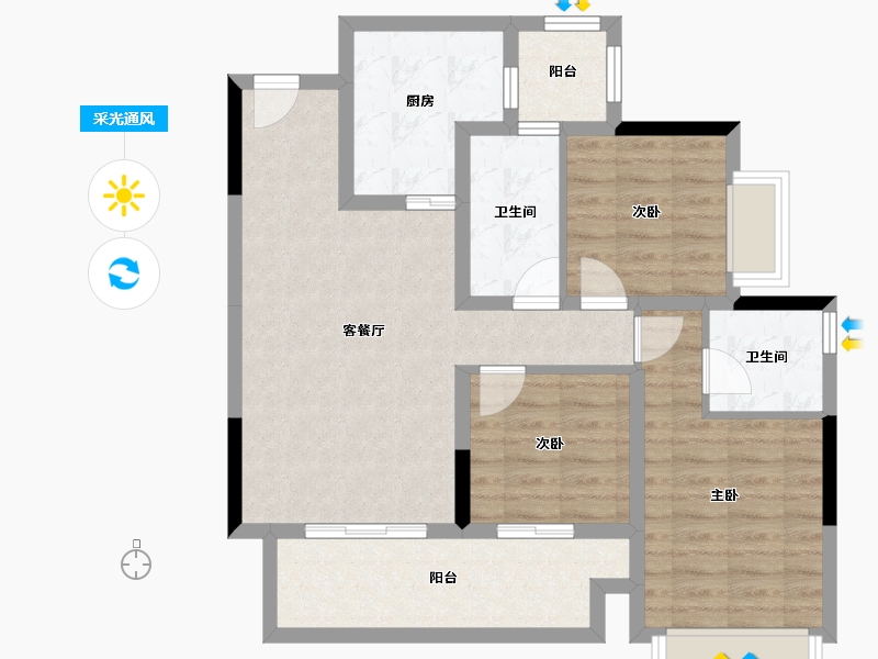 贵州省-遵义市-金科集美东方-81.06-户型库-采光通风