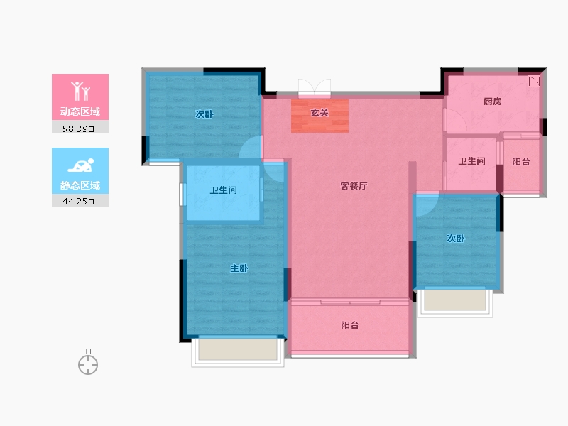 云南省-曲靖市-凤凰嘉园公园里-91.98-户型库-动静分区