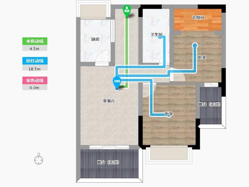 云南省-昆明市-昆明西麓 温泉山谷-62.66-户型库-动静线