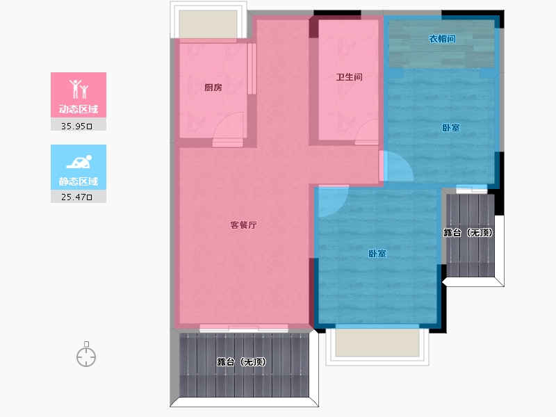 云南省-昆明市-昆明西麓 温泉山谷-62.66-户型库-动静分区