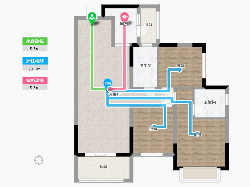 四川省-成都市-华润置地未来之城-88.89-户型库-动静线