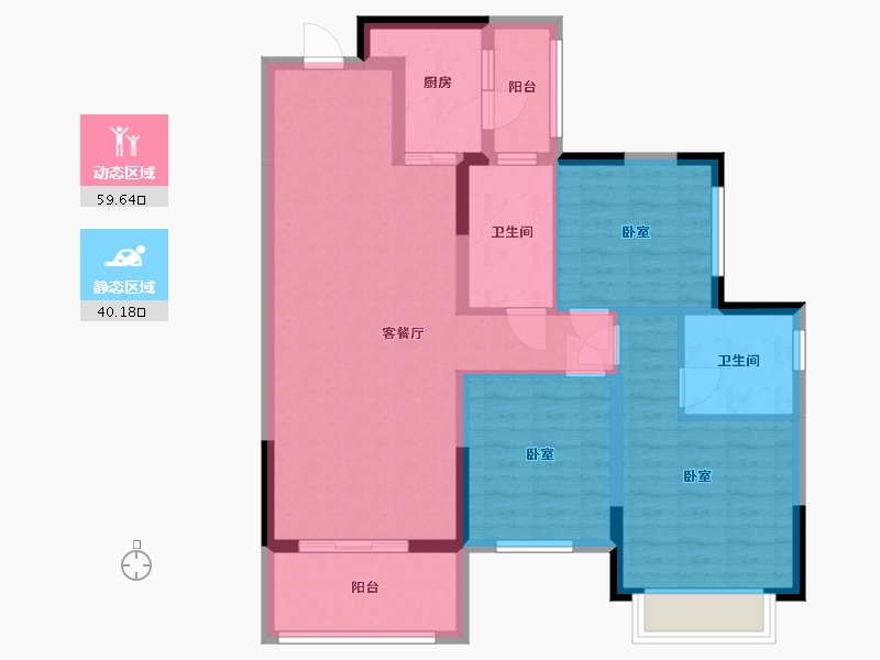 四川省-成都市-华润置地未来之城-88.89-户型库-动静分区