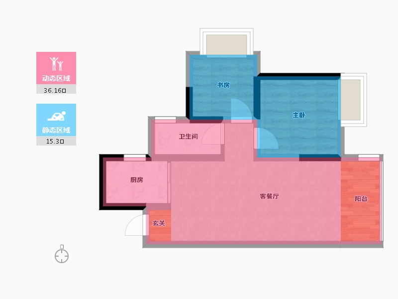 广西壮族自治区-柳州市-彰泰滨江学府-45.32-户型库-动静分区