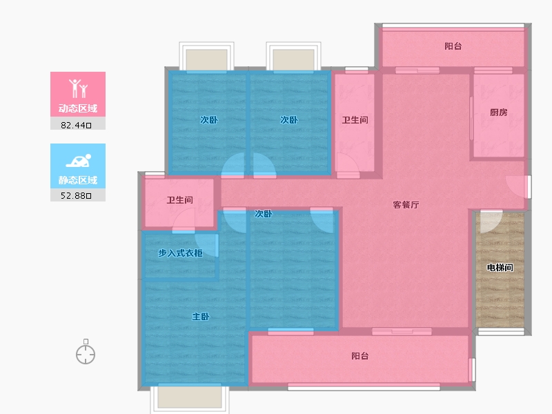 贵州省-遵义市-遵商梦想小镇-127.00-户型库-动静分区