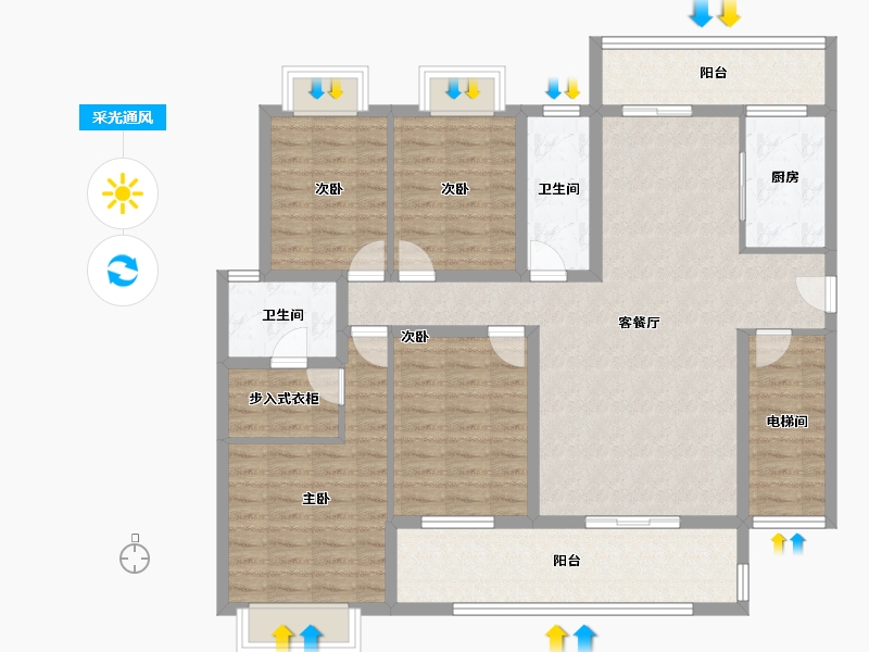 贵州省-遵义市-遵商梦想小镇-127.00-户型库-采光通风