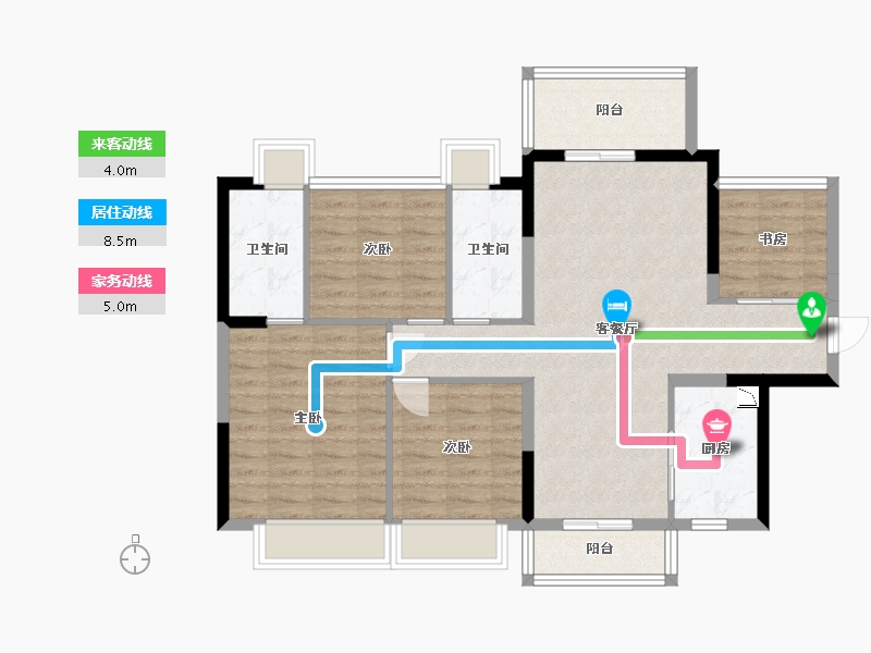 贵州省-贵阳市-金科中泰天境-94.26-户型库-动静线