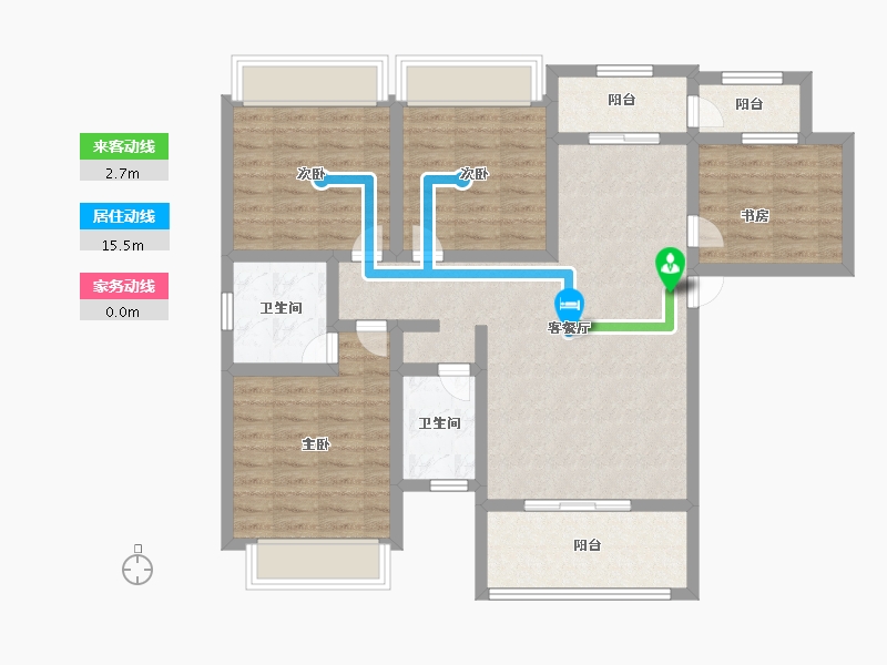 贵州省-遵义市-日月星壹号公馆-96.51-户型库-动静线