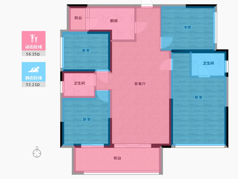 四川省-成都市-凤凰1号栖云湖-97.71-户型库-动静分区