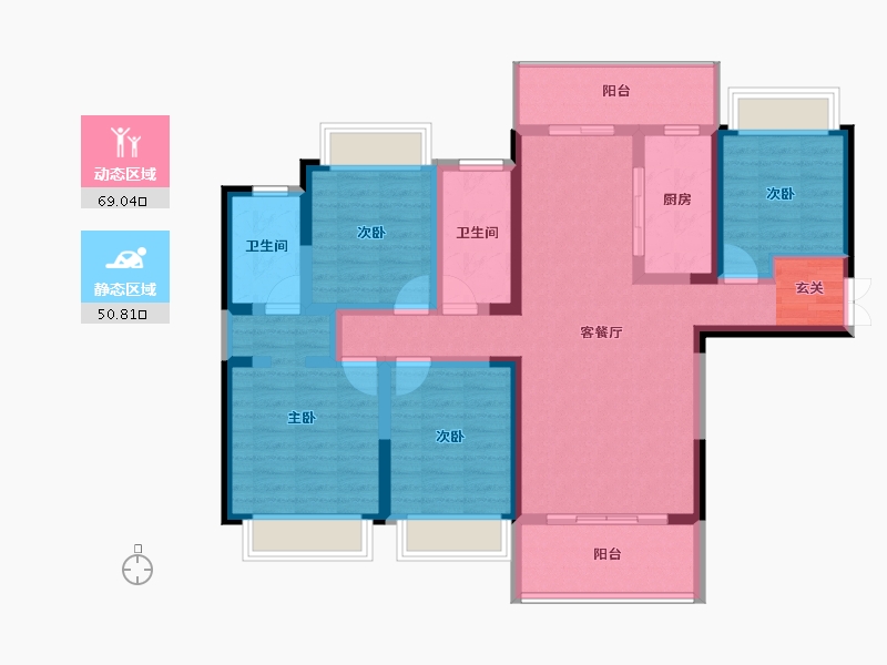 云南省-曲靖市-凤凰嘉园公园里-105.51-户型库-动静分区