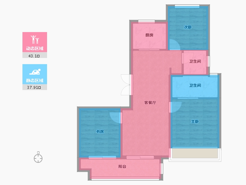 河南省-郑州市-锦艺四季城-72.46-户型库-动静分区