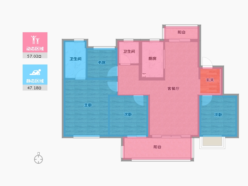 四川省-成都市-青白江万达-93.40-户型库-动静分区