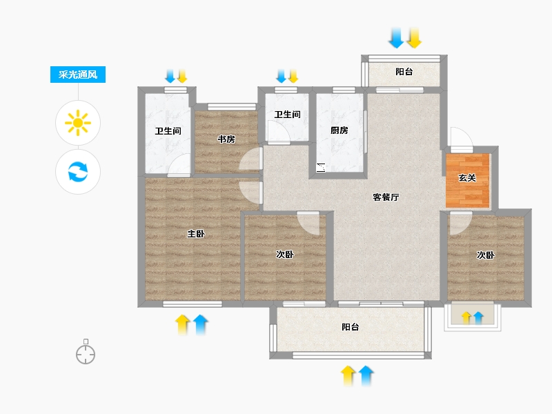 四川省-成都市-青白江万达-93.40-户型库-采光通风