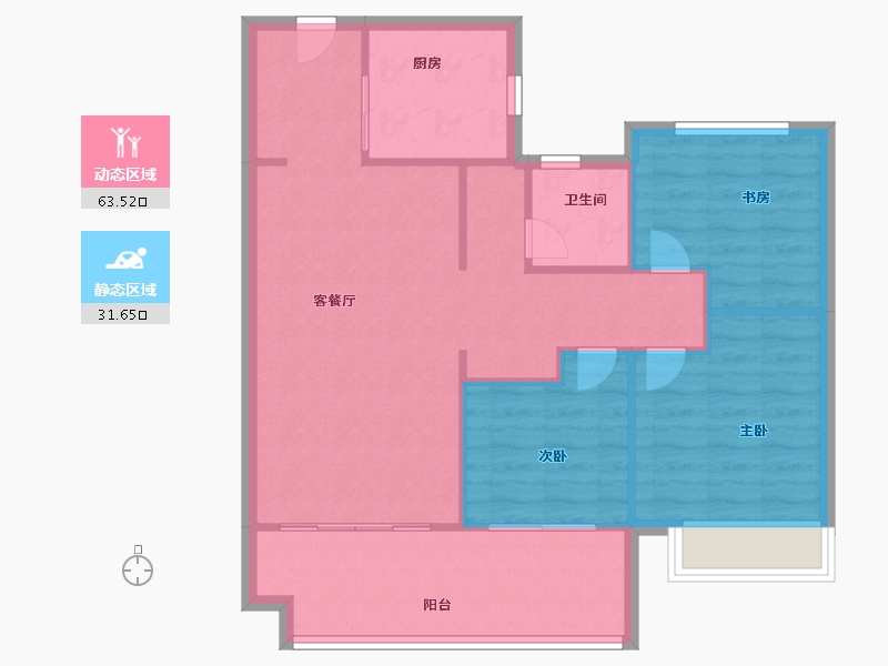 安徽省-合肥市-皖投万科产融中心-87.00-户型库-动静分区