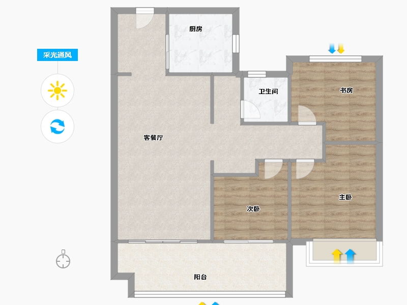 安徽省-合肥市-皖投万科产融中心-87.00-户型库-采光通风