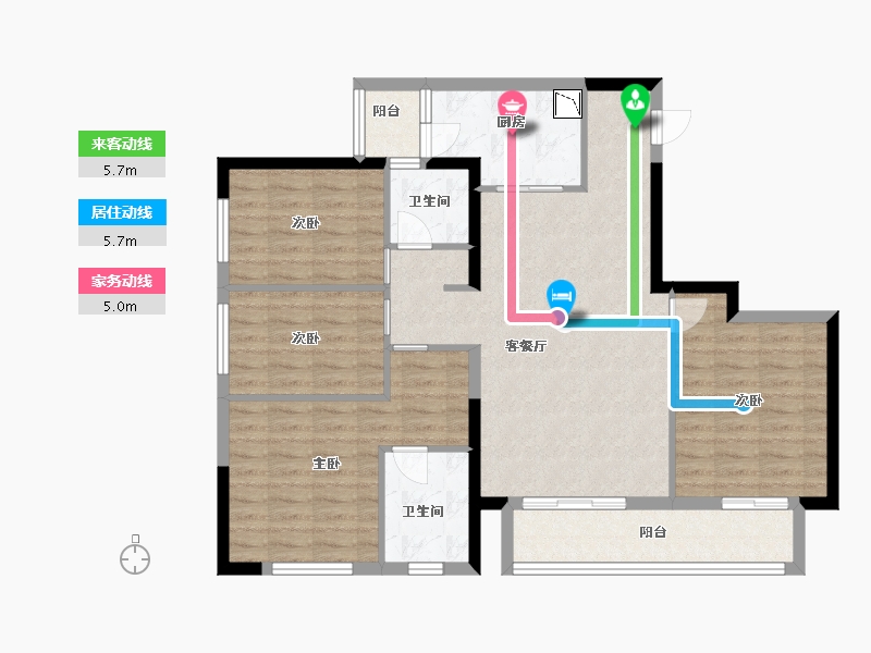 贵州省-贵阳市-万科大都会花样-103.20-户型库-动静线