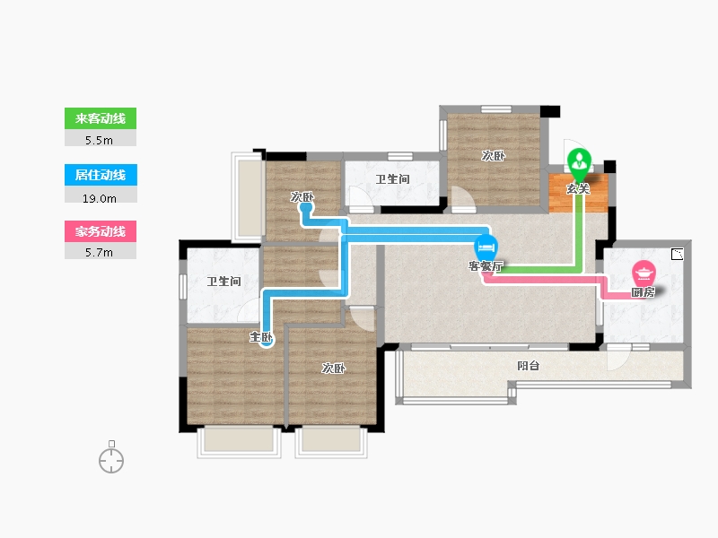 四川省-成都市-蓝光长岛城-105.56-户型库-动静线