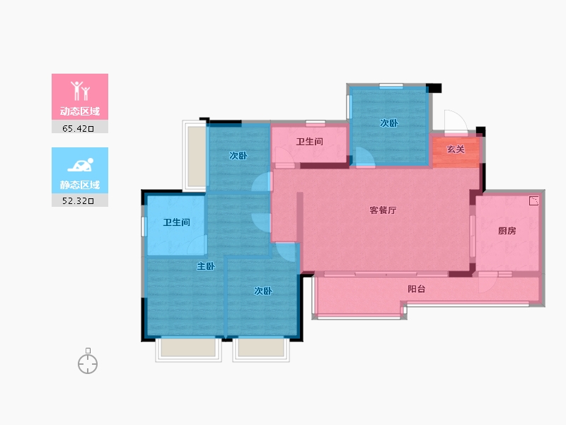 四川省-成都市-蓝光长岛城-105.56-户型库-动静分区