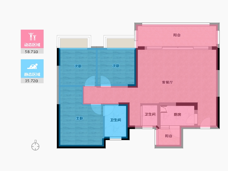 四川省-成都市-铂景台-84.06-户型库-动静分区