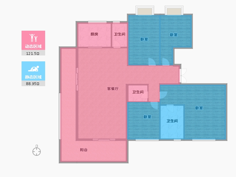 云南省-昆明市-碧桂园北城映象大观-193.43-户型库-动静分区