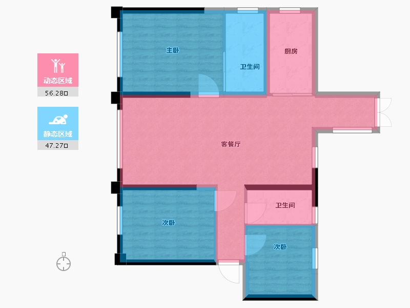 贵州省-贵阳市-亨特山屿湖-93.56-户型库-动静分区