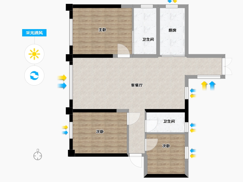 贵州省-贵阳市-亨特山屿湖-93.56-户型库-采光通风