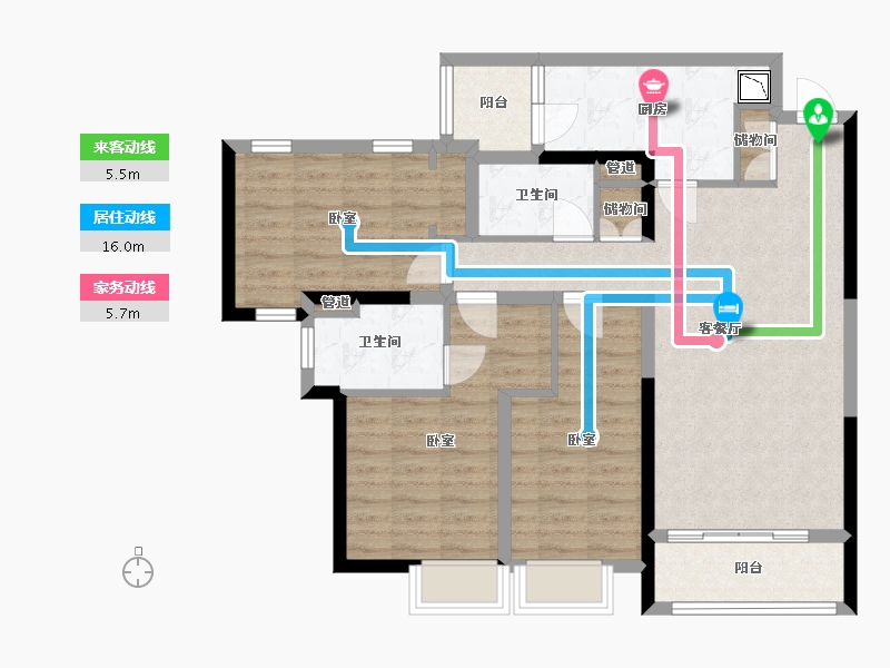 四川省-成都市-华府金沙名城-94.86-户型库-动静线