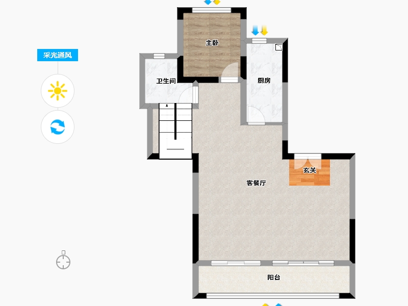 四川省-成都市-蓝光长岛城-74.90-户型库-采光通风