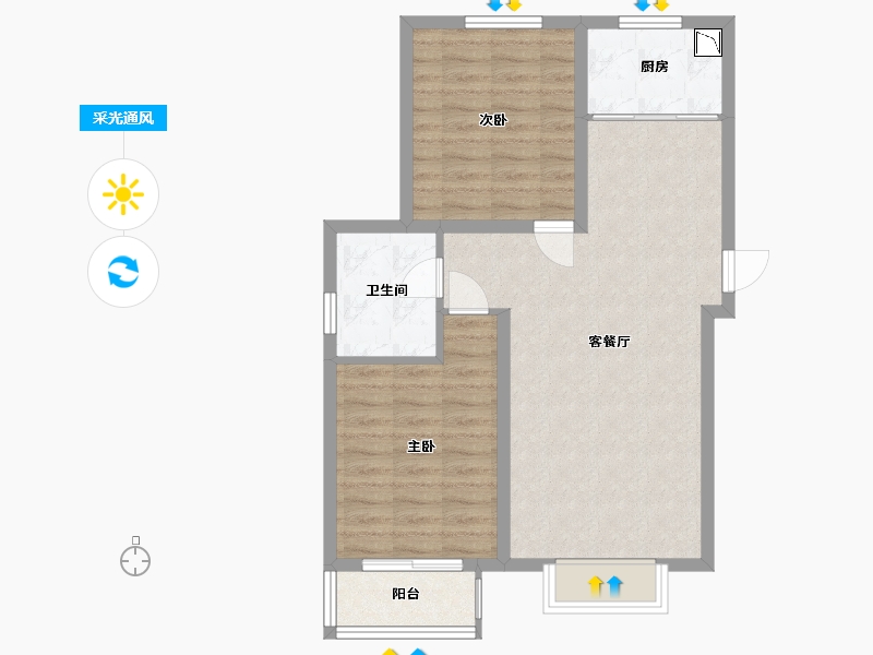 河北省-保定市-香溪名门-71.98-户型库-采光通风