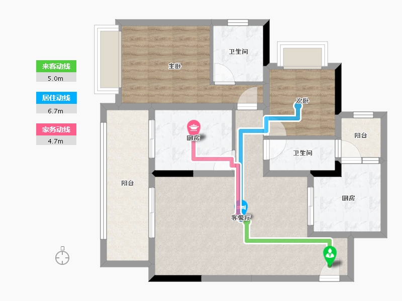 贵州省-遵义市-金科集美东方-83.46-户型库-动静线