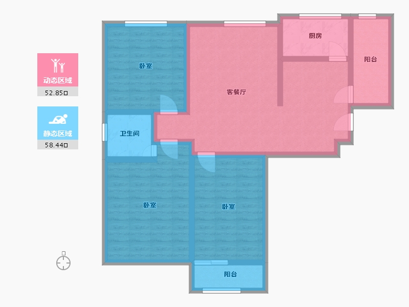 河北省-邢台市-万象公馆-98.66-户型库-动静分区