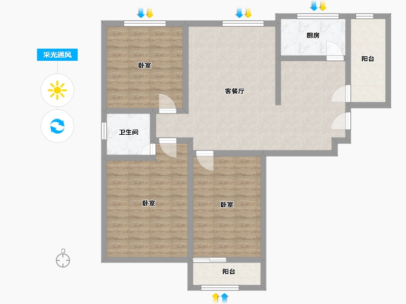 河北省-邢台市-万象公馆-98.66-户型库-采光通风