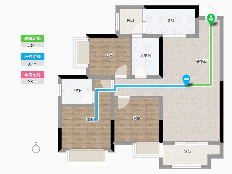 贵州省-遵义市-万润观山湖-81.93-户型库-动静线