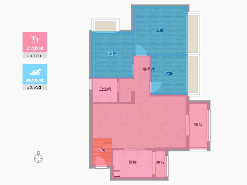 贵州省-贵阳市-1号码头-71.54-户型库-动静分区