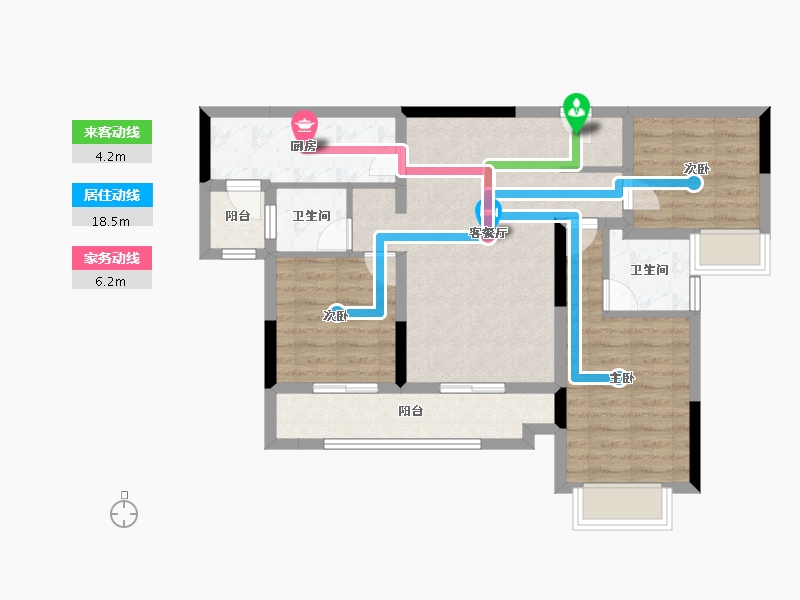 贵州省-遵义市-金科集美东方-76.68-户型库-动静线