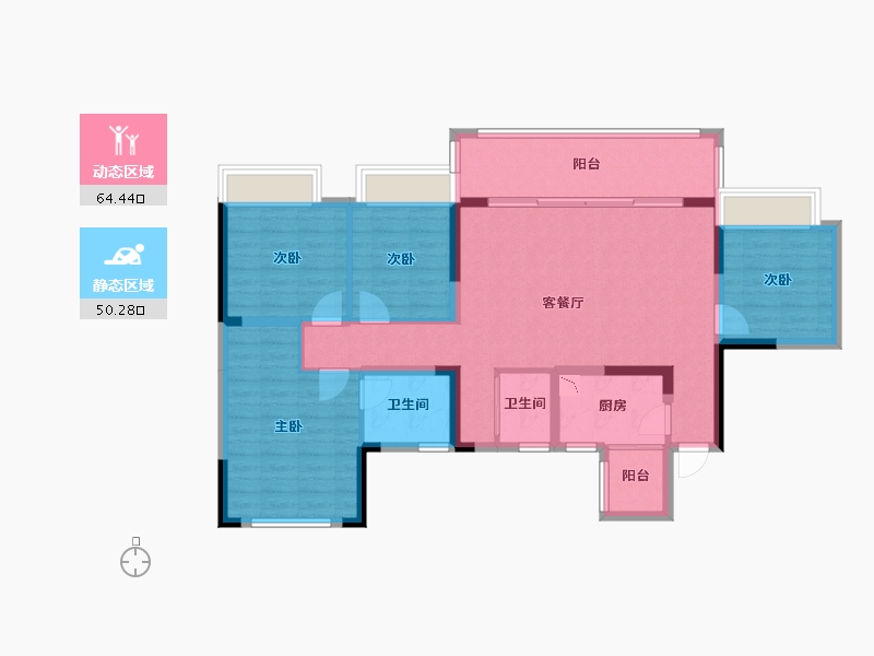 四川省-成都市-铂景台-102.29-户型库-动静分区