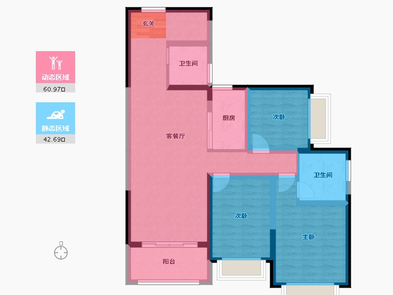 云南省-曲靖市-凤凰嘉园公园里-91.93-户型库-动静分区