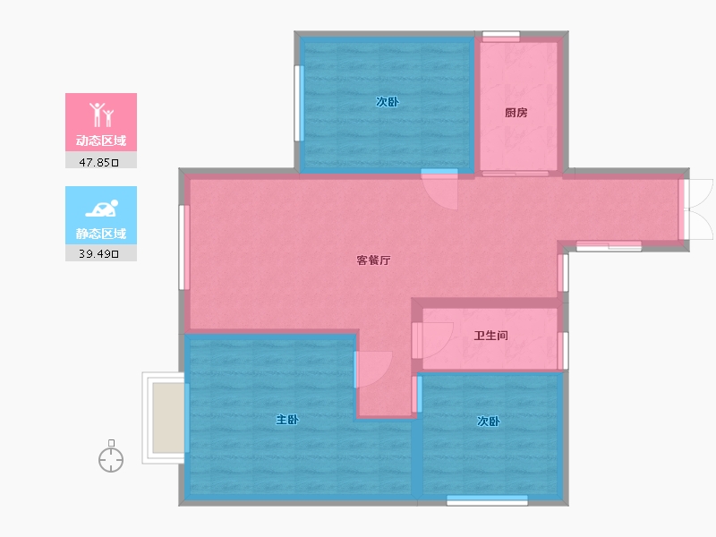 贵州省-贵阳市-亨特山屿湖-78.40-户型库-动静分区