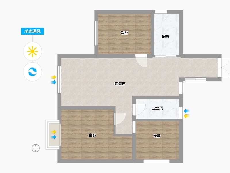 贵州省-贵阳市-亨特山屿湖-78.40-户型库-采光通风