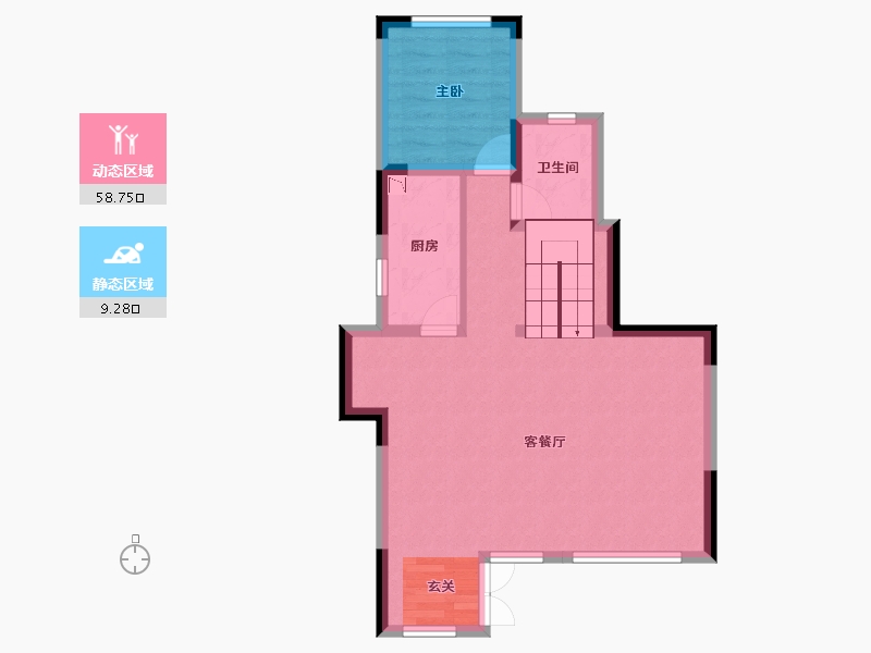 四川省-成都市-蓝光长岛城-60.94-户型库-动静分区