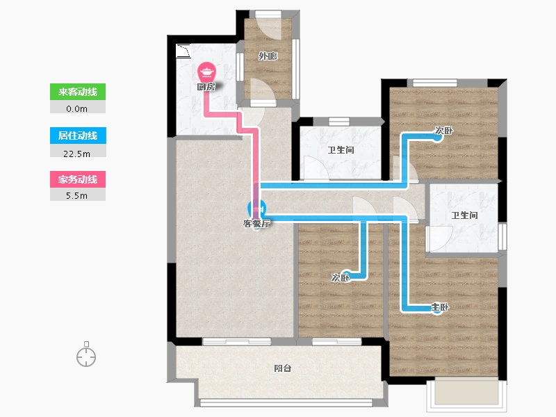 江西省-抚州市-富力尚悦居-88.00-户型库-动静线