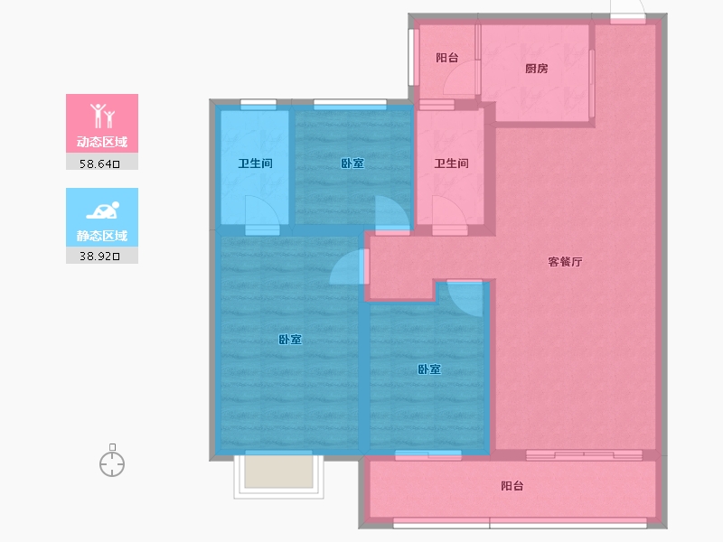 云南省-昆明市-俊发俊云峰-87.14-户型库-动静分区